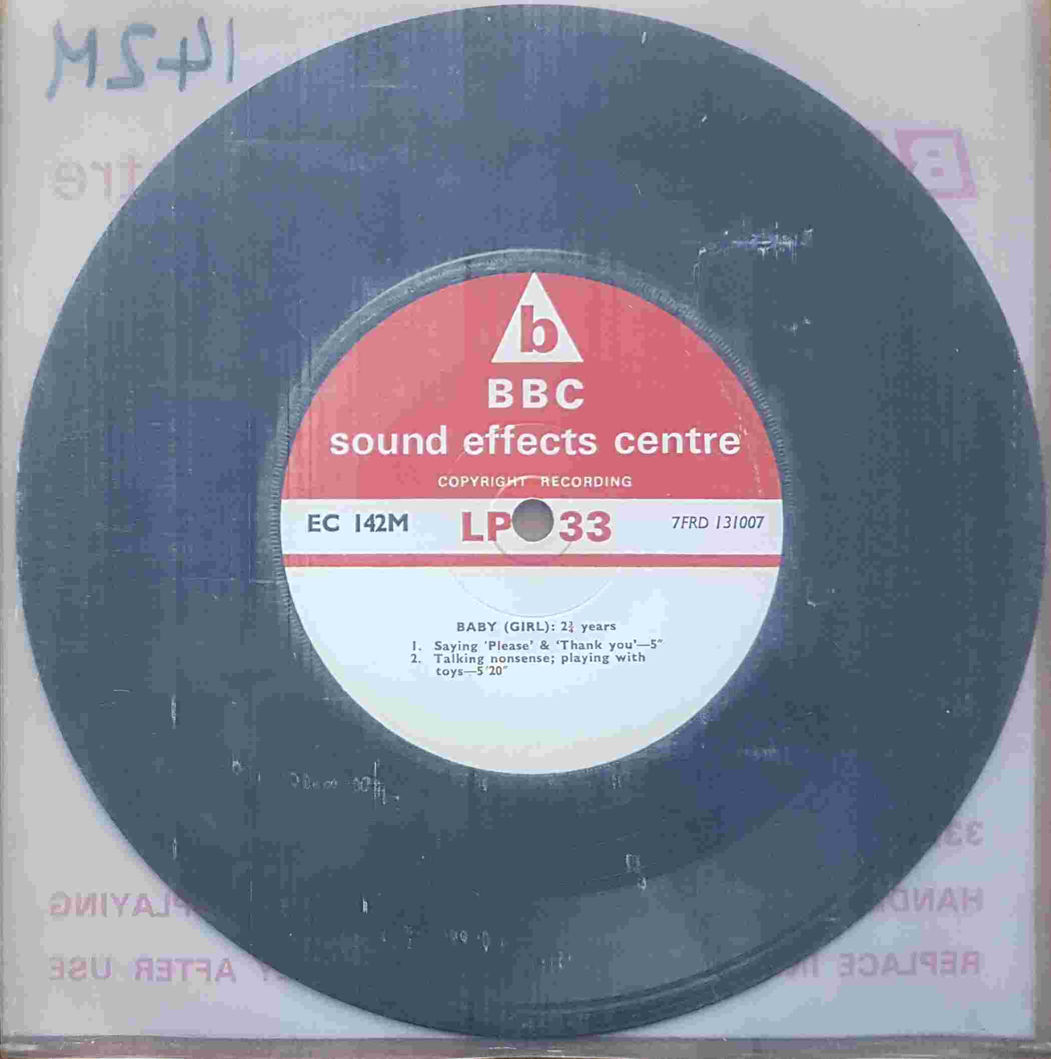 Picture of EC 142M Baby girl by artist Not registered from the BBC records and Tapes library